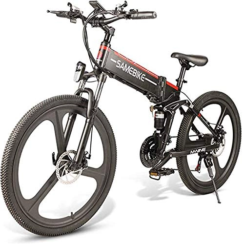 Elektrofahrräder : SYXZ Elektrofahrräder für Erwachsene, 26-Zoll-Falt-Mountainbike, herausnehmbare 48-V-350-W-Lithium-Ionen-Batterie, Schwarz