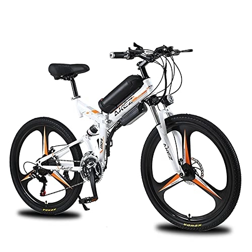 Elektrofahrräder : TAOCI Elektrofahrrad 36V Klappbares elektrisches Mountainbike für Erwachsene, 26-Zoll-Pendler-Elektrofahrrad (White)
