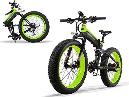 Elektrofahrräder : Tazzaka Elektrofahrrad E-Bike 26Zoll Klapprad Mountainbike Elektrofahrräder MTB mit 500W Motor 40 km / h, 48V 12.8AH Lithium-Akku, Shimano 27 Geschwindigkeiten, Elektrische Bike EBike für Herren Damen