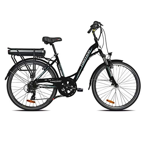 Elektrofahrräder : TORPADO E-Bike Afrodite 26 Zoll Brushless-Motor hinten 6 V Schwarz (City Bike Elektrofahren)