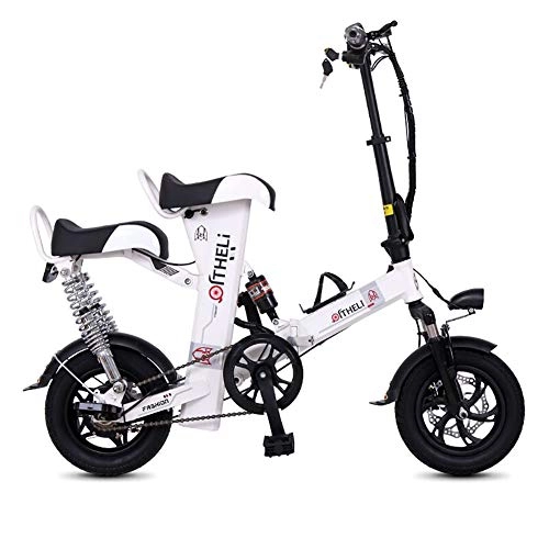 Elektrofahrräder : Ultraleicht Leicht Mini Klein Elektrofahrrad, Falten Erwachsene E-Bike, 3 Fahrmodi Pedelec Für Männer Frauen City Pendeln Weiß 30-35km, 20km / h