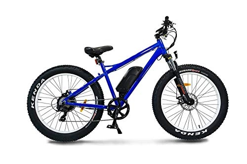 Elektrofahrräder : Varaneo E-Bike Fatbike 250W 25km / h 522Wh Pedelec 7 Gang mechanische Scheibenbremse Kenda Bereifung (Blau)