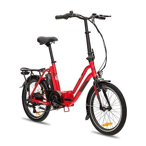 Elektrofahrräder : VecoCraft FOLDY-E Doppelbalken e-Bike klapprad 20 Zoll, kompatibel mit Einhell 18V 2x5.2Ah Akkus, e Bike mit Shimano 7-Gang Schaltung mit 25 km / h 250 W Motor, klappfahrrad Erwachsene