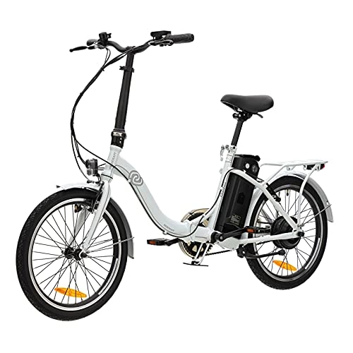 Elektrofahrräder : VECOCRAFT Nemesis Elektro Klapprad, Elektrofahrrad 20 Zoll E-Bike, E-Folding Bike mit ausziehbarer Baterrie 36V 13Ah(468WH), 250W Motor, E-Bike Klapprad Herren&E Bike Damen mit Niedrigem Rahmen (Weiß)