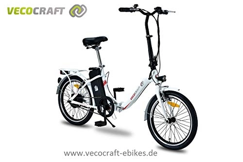 Elektrofahrräder : VecoCraft Nemesis, Elektrofahrrad, Klapprad, E-Faltrad, Ebike, 36V 250W, 20 Zoll, Farbe: weiß