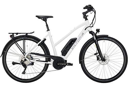 Elektrofahrräder : Victoria e-Trekking 8.8 E-Bike Mod. 2020 Trapez (Weiß-Grau, 48cm (28"))