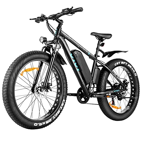 Elektrofahrräder : VIVI E-Bike Elektrofahrrad Herren Damen, 26“ Fat Tire Bike, Ebike Mountainbike mit Abnehmbarer 48V 12, 5 Ah Lithium-Ionen-Batterie, Shimano 7-Gang-Getriebe