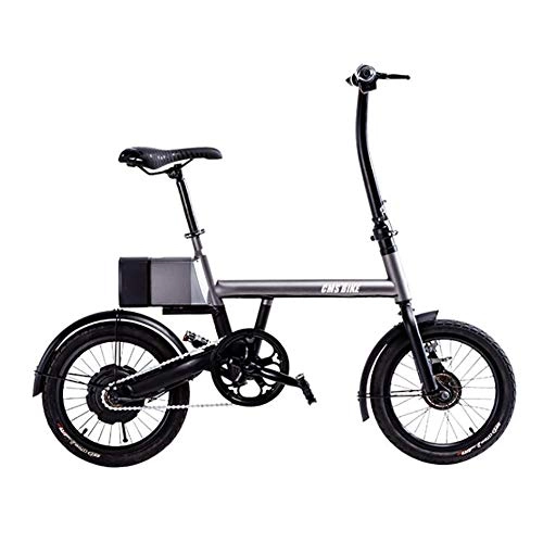 Elektrofahrräder : WXX 16 Zoll Erwachsenen Faltbares Elektrofahrrad Rahmen Aus Kohlenstoffstahl Mit LED-Display Elektrofahrrad Outdoor-Heimtrainer, Grau