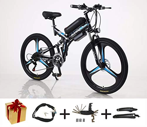 Elektrofahrräder : XCBY E-Bike, Elektro Fahrrad - 26 Zoll Rad Elektrofahrrad Aluminiumlegierung 36V 250W Mountainbike-Fahrrad, Shimano 21-Gang für Erwachsene Black-90KM