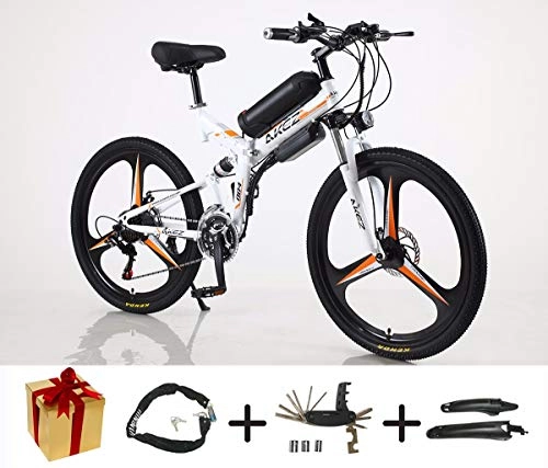 Elektrofahrräder : XCBY Elektro Fahrrad, Urban E-Bike - 26 Zoll Rad Elektrofahrrad Aluminiumlegierung 36V 350W Mountainbike-Fahrrad, Shimano 21-Gang für Erwachsene White-70KM