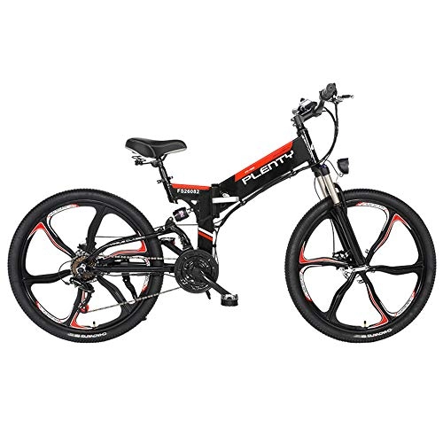 Elektrofahrräder : Xiaotian Zusammenklappbares elektrisches Mountainbike, Lithium-Batterie für Fahrräder, Geländefahrräder, 26-Zoll-21-Gang-Rad mit DREI Messern, Black