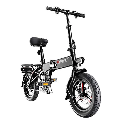 Elektrofahrräder : XMIMI Elektrisches Fahrrad, das tragbares kleines Rollerlithiumbatterieauto des elektrischen Fahrrades faltet, Erwachsene Mnner und Frauen Fahren Rad
