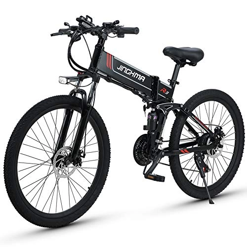 Elektrofahrräder : XXCY R3 Klappbares Elektrofahrrad 500w 48v 10.4ah 26"LCD-Display für E-Bike mit Geschwindigkeit Stufe 5 Stufen (schwarz)