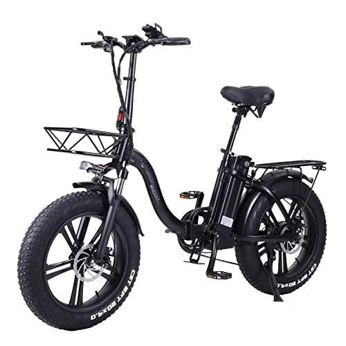Elektrofahrräder : Y20-NEW Integriertes Rad Mountainbike 7-Gang-Elektrofahrrad 20-Zoll-Falt-Ebike-Doppelscheibenbremse (17Ah + 1 Ersatzakku+Tasche)