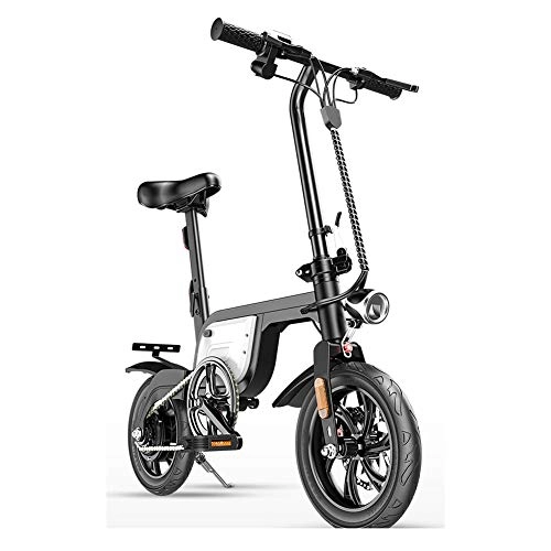Elektrofahrräder : YANGMAN-L Elektro-Faltrad, 36V 250W Motor 10.4Ah Batterie-elektrische Pendler Fahrrad Ebike mit 12-Zoll-Reifen, Wei