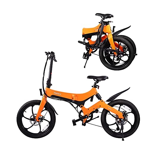 Elektrofahrräder : Yonos Folding Electric Bike, 20 Zoll Ebike für Erwachsene, 250W Elektrofahrrad mit 36V 7.5AH abnehmbarem Akku, 6-Gang-Getriebe faltbares Fahrrad(PAS-Bike, Keine Drosselklappe)