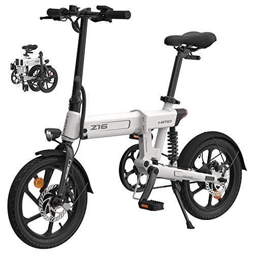 Elektrofahrräder : YSHUAI Elektrofahrrad Klapp Elektrofahrräder MTB E-Bike Servounterstützungs Mit 80 Km Reichweite 10AH 36V 250W Motor, Höchstgeschwindigkeit 25 Km / H EIN Doppelbremssyste, Weiß