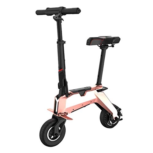 Elektrofahrräder : YUN&BO Folding Elektro-Fahrrad, 8-Zoll-Leichtelektroroller E-Bike für Erwachsene Männer und Frauen, 350W Motor, 36V Lithium-Ionen-Akku, Gold