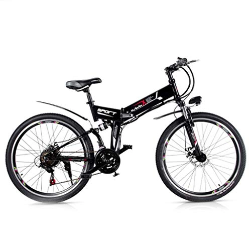 Elektrofahrräder : YUNYIHUI Elektrisches Mountainbike, Lithium-Ionen-Akku, 26-Zoll-Faltrad, Pendler-City-Faltrad, Black Retro wheel-350W