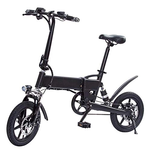 Elektrofahrräder : Z&L Elektrisches Fahrrad Faltend Elektrisches Klapprad Mit Lithium-Ionen-Akku, 14 Zoll E-Bike Schwarz