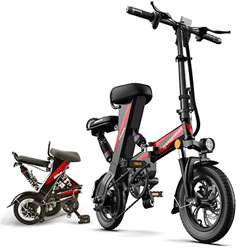 Elektrofahrräder : ZHaoZC Erwachsenes Elektrisches Fahrrad, faltendes kleines Mini elektrisches Auto, Lithiumbatterie 48V25AH, kann 120km, 350W schwanzloser zahnloser Motor Reisen, 35km / h Laufleistung