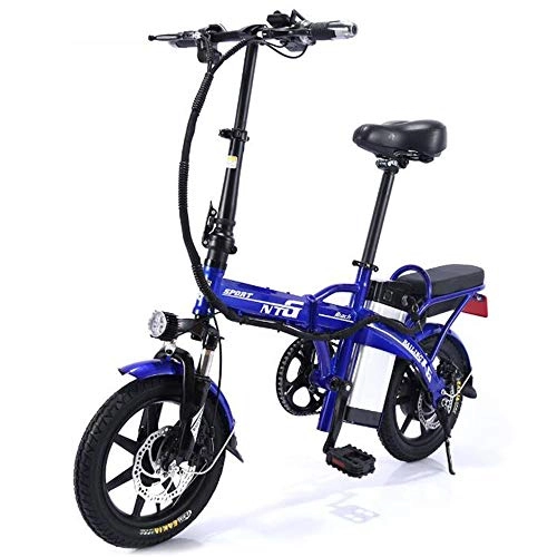 Elektrofahrräder : ZQYR Bike# 25Km / H Elektrofahrrad Faltbares, 14 Reifen Elektrisches Fahrrad Ebike Mit 350W Bürstenlosem Motor Und 48V Lithium-Batterie, Mechanische Scheibenbremsen Vorne Und Hinten