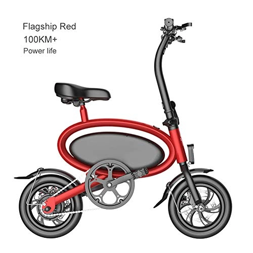 Elektrofahrräder : Zusammenklappbares Elektrofahrrad E-Bike 350W Ebike Mit Herausnehmbarem 36V 7, 5Ah Lithium-Ionen-Akku, APP-Geschwindigkeitseinstellung, Intelligenter Fernbedienung Und Alarmfunktion, flagshipred