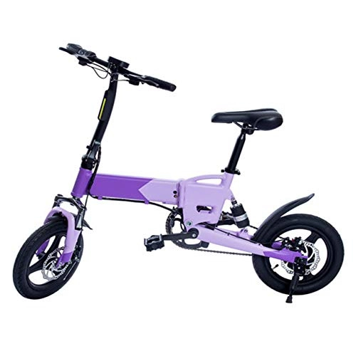 Elektrofahrräder : ZXCVB Elektrisches Fahrrad-Erwachsener Der Minifahrrad 36V 5.2AH Mit LED-Anzeige Faltet, Purple