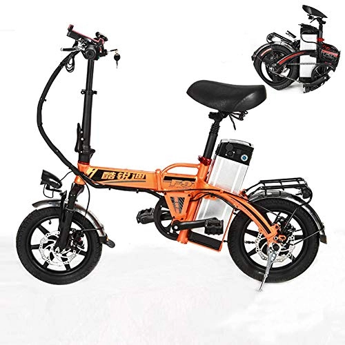 Elektrofahrräder : ZZQ Faltendes elektrisches Fahrrad, 14 Zoll-zusammenklappbares elektrisches Pendler-Fahrrad mit Lithium-Batterie 36V 8Ah