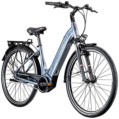 Elektrofahrräder : ZÜNDAPP Z909 700c E-Bike E Citybike 28 Zoll Pedelec Bosch Stadtrad Hollandrad (grau, 46 cm)