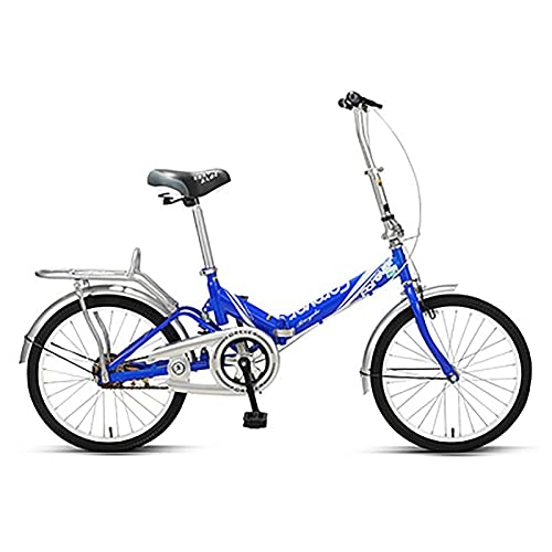 Falträder : 20 Zoll Klapprad City Bike, ultraleichte tragbare Klappfahrrad, Retro Style Citybikes Faltbare Trekking-Fahrrad-Licht-Fahrrad, Erwachsene Männer und Frauen Freien Reitausflug Blue