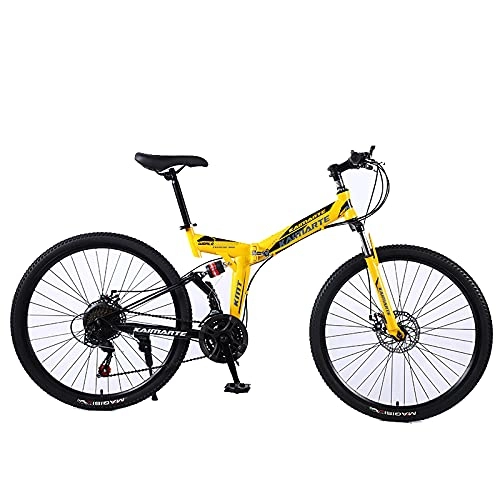 Falträder : ASPZQ Dual-Scheibenbremse-Faltrad, Komfortables Mobiler Tragbares Kompaktes Leichte Faltende Mountainbike Erwachsene Student Lightweight Bike, D, 26 inch 24 Speed