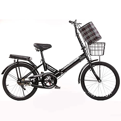 Falträder : ASPZQ Faltfahrräder, Mini Tragbares Pendlerrad Für Männer Frauen - Studenten Und Städtische Pendler, Schwarz, 20 inches