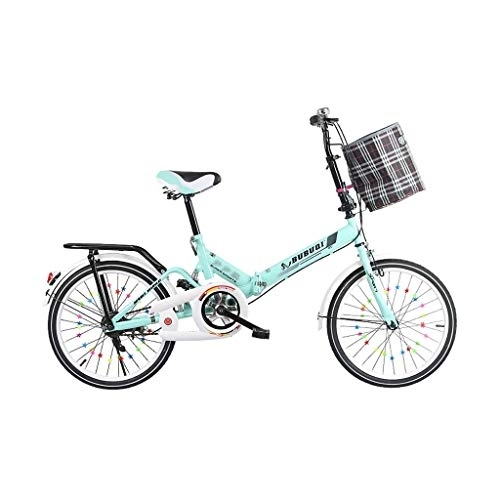 Falträder : BIKESJN Pendelstil Outdoor Faltrad Kompakt City Bike Studenten Fahrrad Leichte Bike Shopper Fahrrad schnes Fahrrad Erwachsene Einstellbar Bequem (Color : Blue)