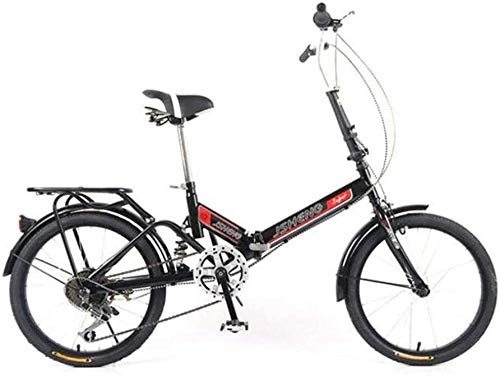 Falträder : Cityrder Mountainbikes Faltrad 6 Geschwindigkeit Radfahren Fahrrad Tragbare Folding Shifting Shock Absorption Rennrad (Farbe: Rot) -Schwarz
