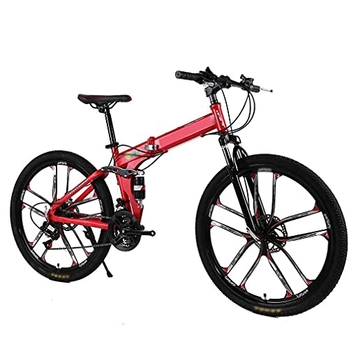 Falträder : COUYY Faltendes Fahrrad-Mountainbike, 24 und 26-Zoll-Messer Hohe Kohlenstoffstahl Doppelscheibenbremse Erwachsene Übung Mountainbike, 21 Speed, 24 inches
