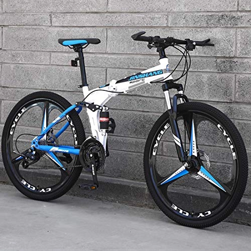 Falträder : CPY-EX Mountainbike, Folding Mountain Bike 21 / 24 / 27 Geschwindigkeit Fahrrad Full Suspension MTB Faltbarer Rahmen 26" 3 / 6 / 10 Spoke Wheels, B1, 27