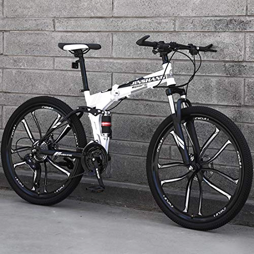 Falträder : CPY-EX Mountainbike, Folding Mountain Bike 21 / 24 / 27 Geschwindigkeit Fahrrad Full Suspension MTB Faltbarer Rahmen 26" 3 / 6 / 10 Spoke Wheels, C3, 24