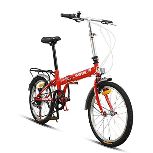 Falträder : CYSHAKE Klapprad Schüler Erwachsener Universalfahrrad Commuting Fahrrad-bewegliche City Bike bemanntes Minifahrrad Komfortfahrräder (Color : Red)