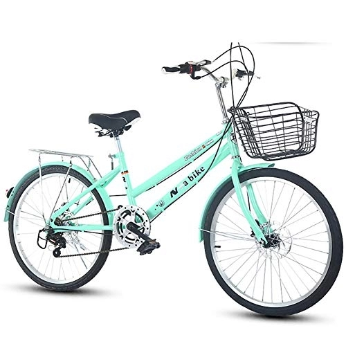 Falträder : DULPLAY Banlieusard Klappbares Fahrrad, leicht, 7 Geschwindigkeiten, einfach zu installieren, für Erwachsene, Unisex, grüne Geschwindigkeit, 22 poch