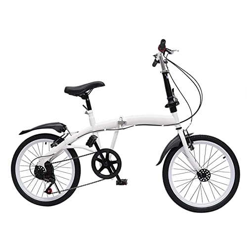 Falträder : Erwachsenen-Fahrrad, zusammenklappbar, 7 Gänge, 50, 8 cm, doppelte V-Bremse, robuster Ständer (weiß)