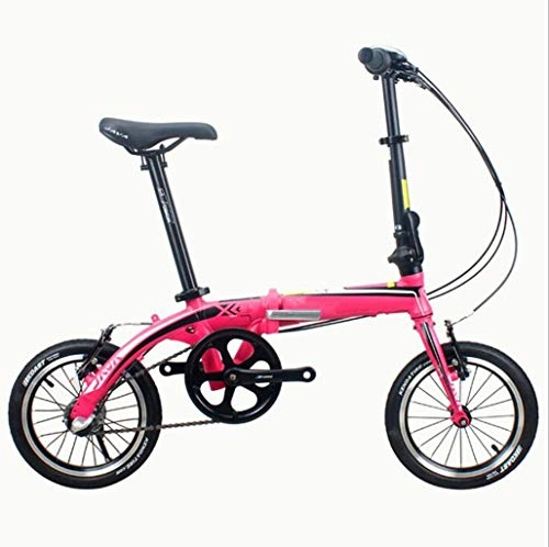 Falträder : Fahrrad klappfahrrad aluminium klappfahrrad innen dreischicht klappfahrrad für erwachsene geeignet für bergstraßen und regen- und schneestraßen Dieses Fahrrad ist zusammenklappbar ( Color : Pink )