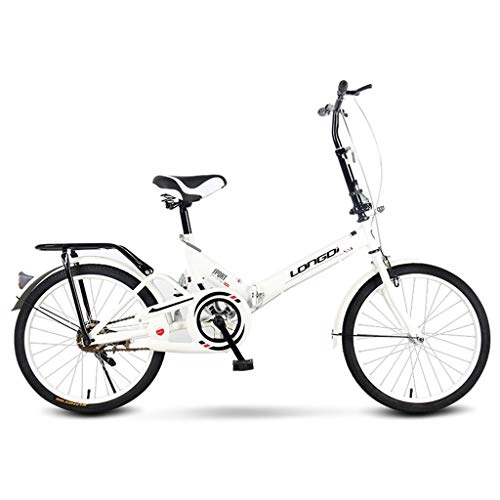 Falträder : Faltbares Fahrrad mit variabler Geschwindigkeit, Mini kompakt, stoßdämpfend, 16 Zoll (40, 6 cm) mit 20 Zoll 155*67*94cm weiß