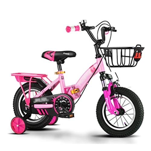 Falträder : Faltbares Kinderfahrrad für Jungen 2–3-4-6-7-10 Jahre Jungen und Mädchen, zusammenklappbar 115*80*69cm Pink