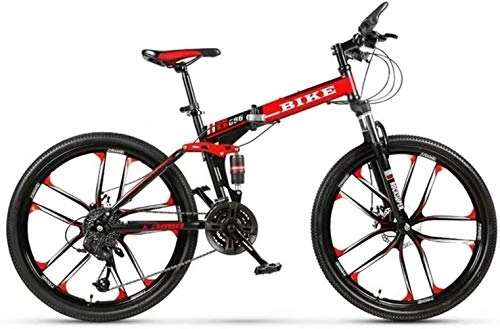 Falträder : Faltbares Mountainbike 24 / 26 Zoll Mountainbike Herren Verstellbarer Sitz Hardtail Mountainbike aus kohlenstoffhaltigem Stahl, 27-stufige Schicht, 24 Zoll