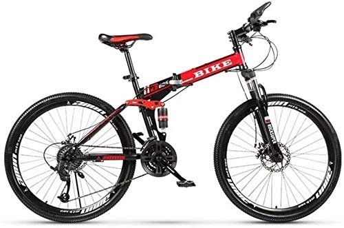 Falträder : Faltbares Mountainbike 24 / 26 Zoll, MTB-Fahrrad mit Speichenrad, 21-stufige Schaltung, 24 Zoll