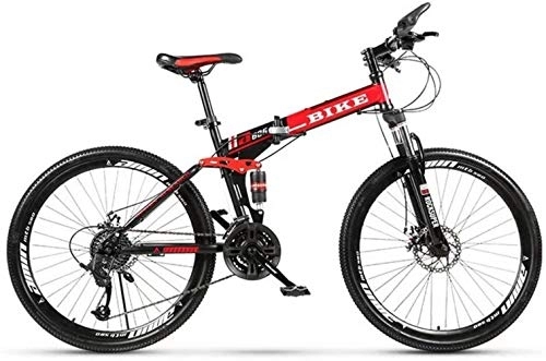 Falträder : Faltbares Mountainbike 24 / 26 Zoll, MTB-Fahrrad mit Speichenrad, 24-Stufen-Schaltung, 24 Zoll