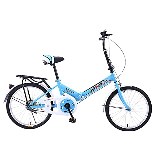 Falträder : Faltrad für Erwachsene Frauen Männer, V-Brake Bremssystem vorne und hinten, High Carbon Steel Easy Folding City Fahrrad 20-Zoll-Räder Fahrrad (Farbe: Blau)