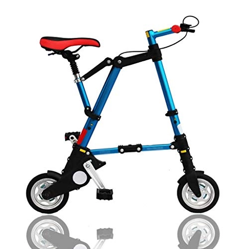 Falträder : Ffshop Klappräder Fahrräder 18-Zoll-Bikes, High-Carbon Stahl Hardtail Bike, Fahrrad mit Federgabel Adjustable Seat, blau Stoßdämpfung Version Stoßdämpfendes Fahrrad