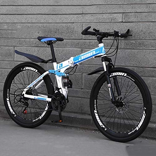 Falträder : GL SUIT 30 Drehzahl Faltbare Fahrrad Mountainbike Erwachsener Doppelscheibenbremse Bikes High Carbon Stahl Off-Road-Fahrrad Für Männer Und Frauen Im Freien Reiten, B, 24 inch